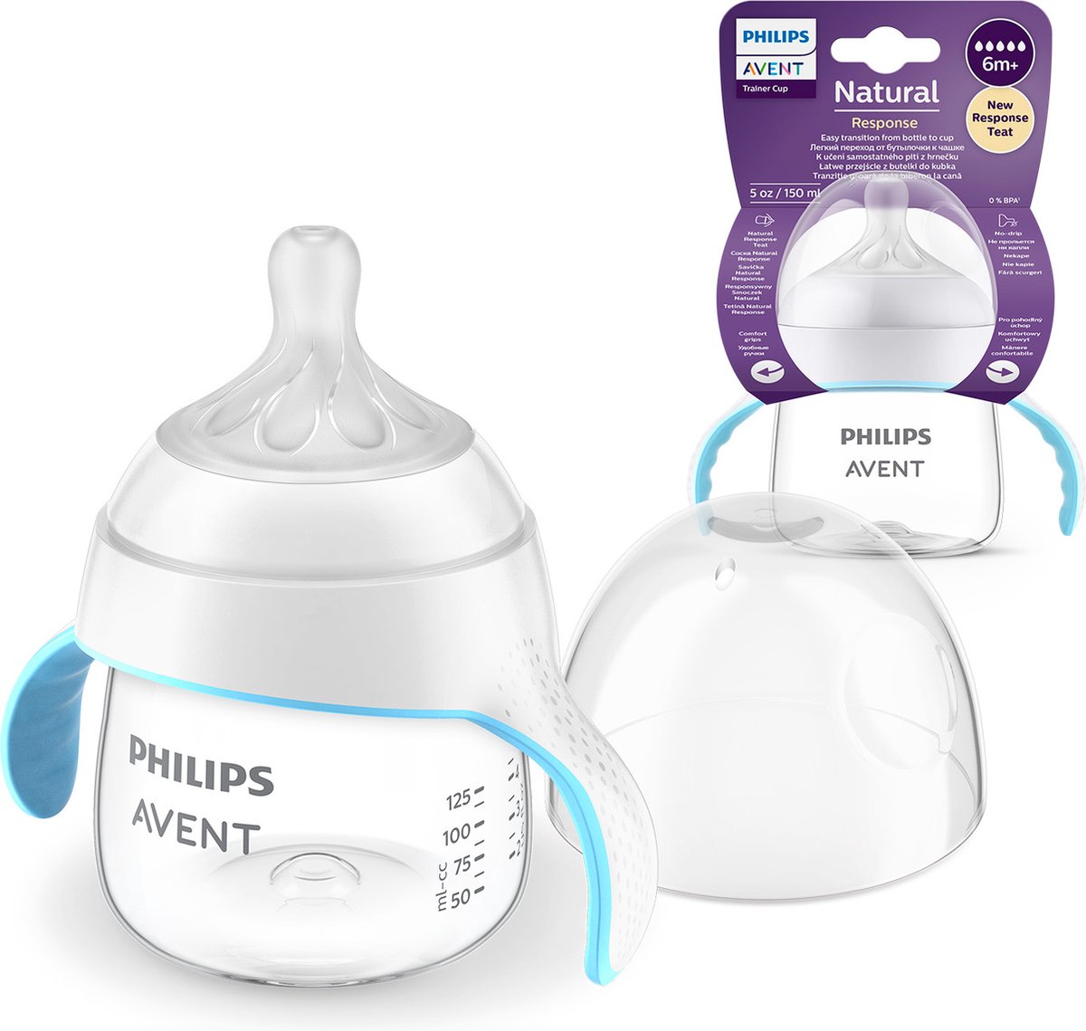 Gobelet Philips Avent Natural Response - 6+ mois - 150 ml - Speed 5 tétines - 1 pièce - scf263 61