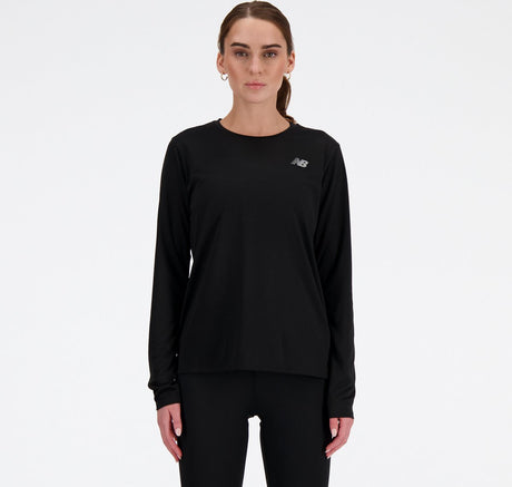 Pull de sport femme manches longues New Balance Sport Essential - noir