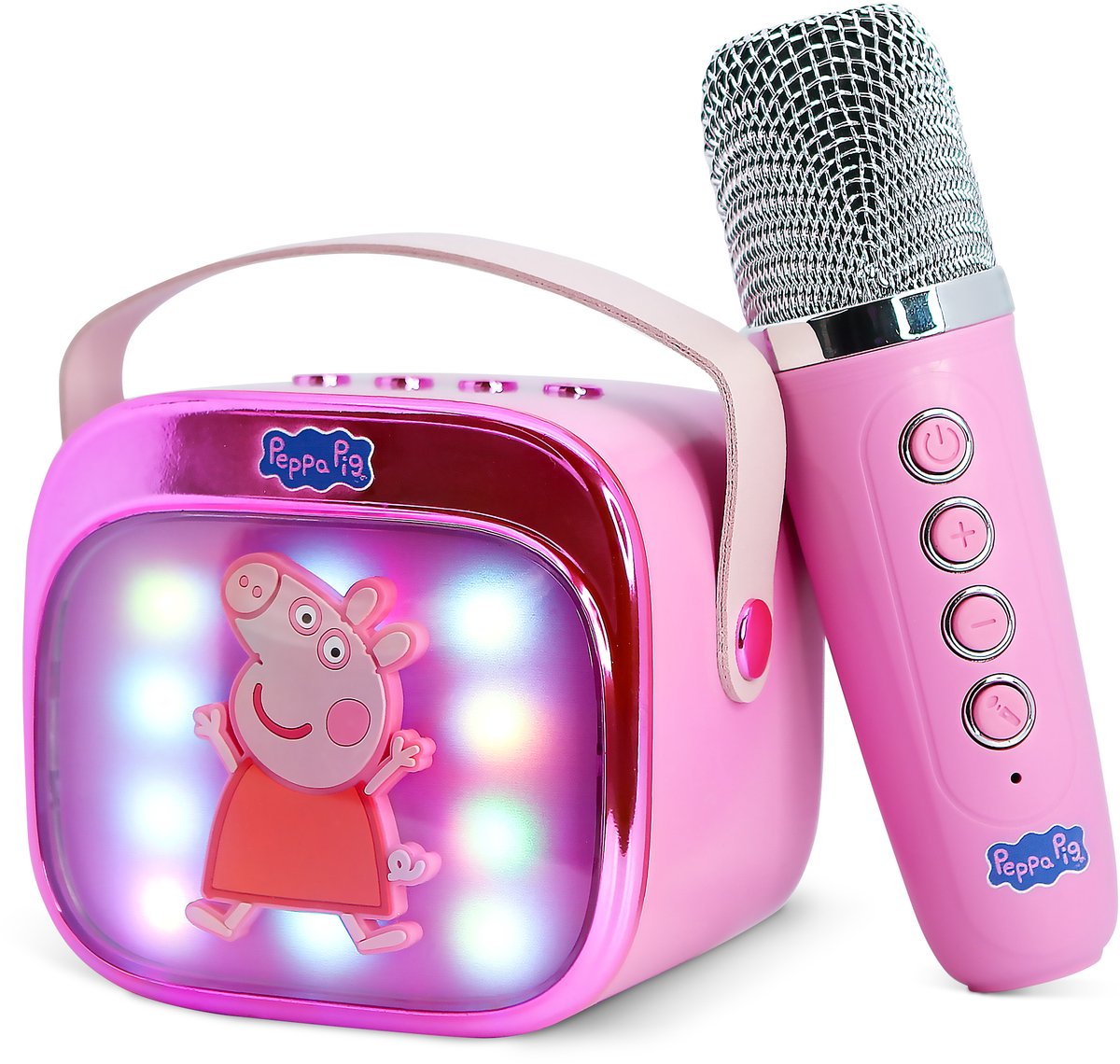 Otl technologies peppa pig - set de karaoké pour enfants - microphone et haut-parleur sans fil - avec effets de lumière - distorsion de la voix