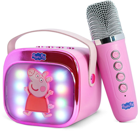 Otl technologies peppa pig - set de karaoké pour enfants - microphone et haut-parleur sans fil - avec effets de lumière - distorsion de la voix