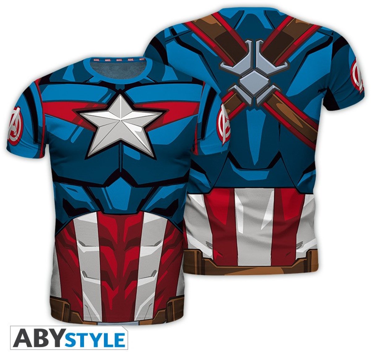 Abystyle marvel - t-shirt cosplay capitaine america homme - l
