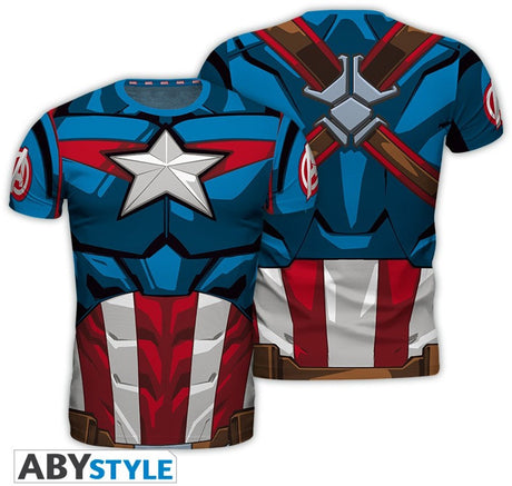 Abystyle marvel - t-shirt cosplay capitaine america homme - l