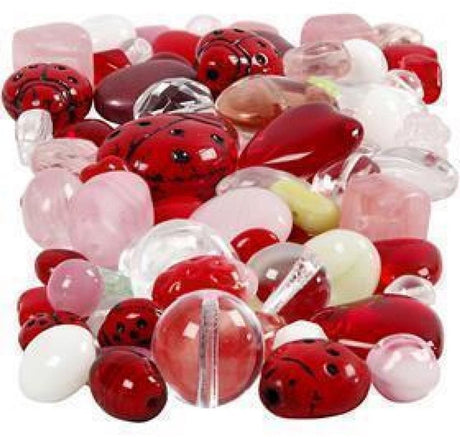 Creativ Company Glass Perles Love Love Beast, Heart, Feuilles, 60 grammes