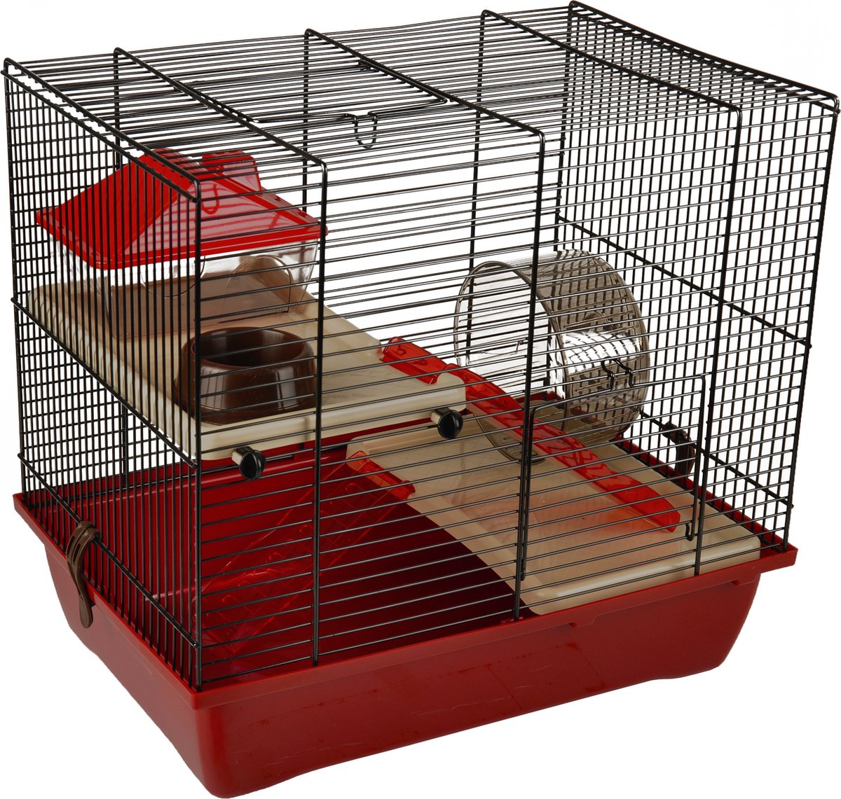 Cage hamster Flamingo enzo 2 - 41,5 x 28,5 x 38 cm - rouge
