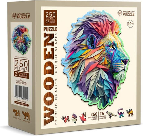 Ville en bois wooden.city puzzle en bois lion - puzzle animalier moderne 250 pièces.