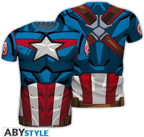 Abystyle marvel - t-shirt homme cosplay capitaine america - s