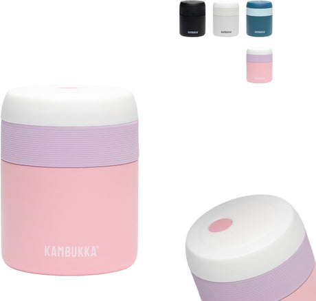 Kambukka bora - boîte à lunch - 600 ml - récipient alimentaire garde au chaud pendant 9 heures 100% étanche - tasse à lunch en déplacement - rose bébé