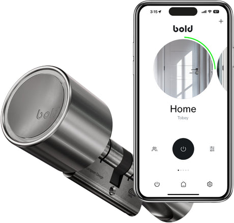 Bold security technology bv bold cylindre - bold smart lock sx-43 - serrure de porte intelligente - acier inoxydable - argent