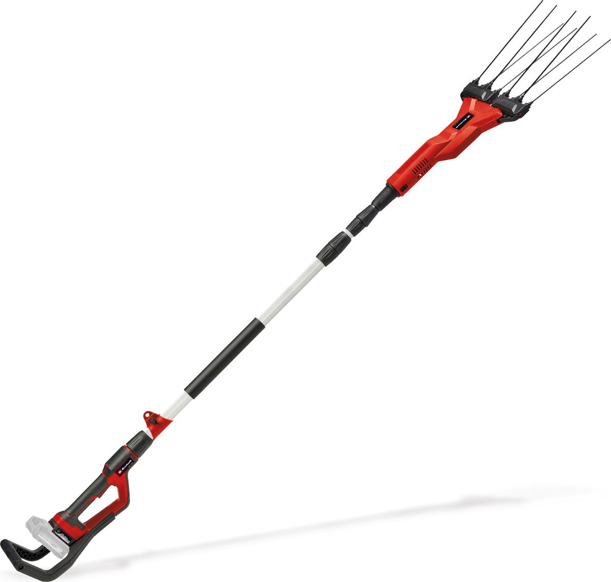 Râteau de récolte d'olives à batterie Einhell ge-fs 18 53 li solo - power x-change - 18 v li-ion - largeur de travail : 28-53 cm - longueur du manche de guidage : 92 - 182 cm - incl. sangle de transport et support mural - excl. batterie et chargeur