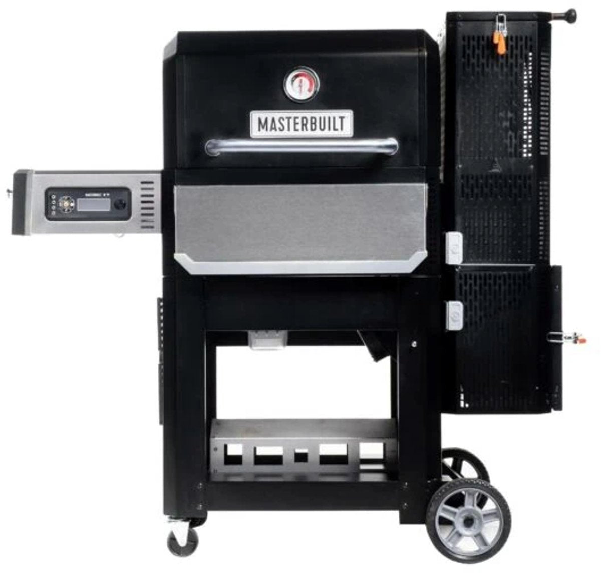 Barbecue et fumoir au charbon de bois Masterbuilt série gravité 800 - BBQ numérique avec contrôle automatique de la température - plaque chauffante, fumoir grill en un - pour 6-8 personnes
