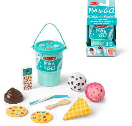 Melissa Doug - ensemble de jeu de crème glacée pour les déplacements - jouets en bois