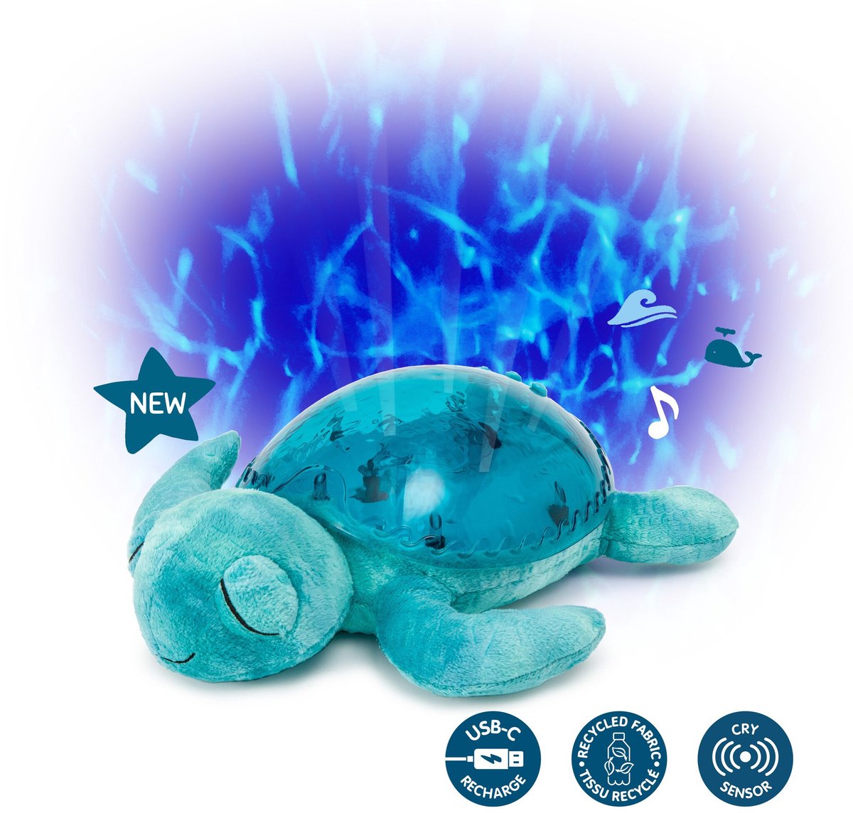Cloud b tortue tranquille aqua tortue projecteur musical pour bébé rechargeable