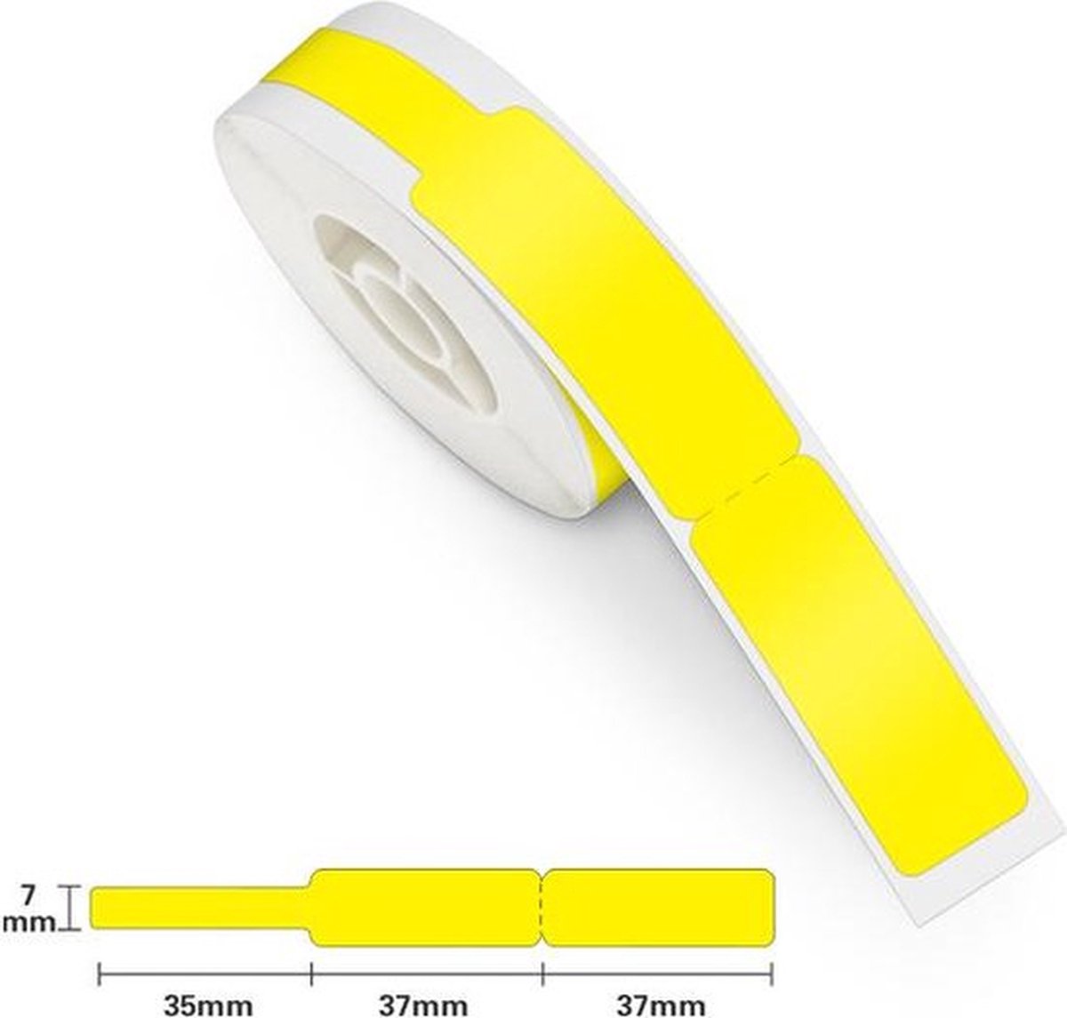 Étiquettes Niimbot - étiquettes pour b21 b1 - 12,5x37 mm - queue 35 mm - 60 feuilles - étiquettes de câbles - jaune