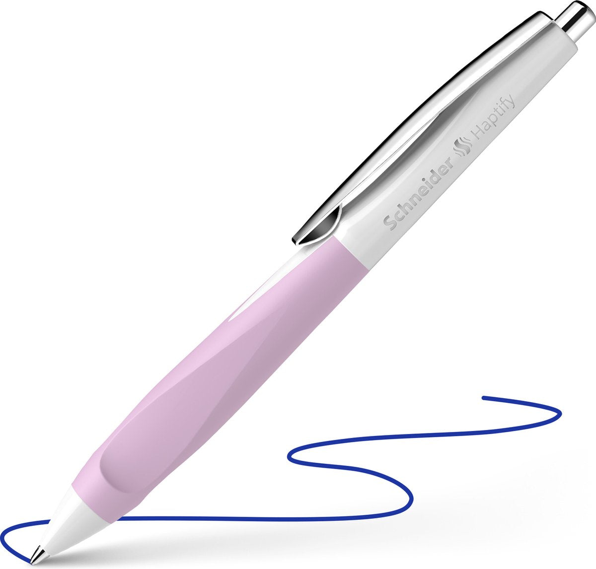 Schneider instruments d'écriture stylo à bille schneider - haptify - plume m - blanc-lavande - s-135328