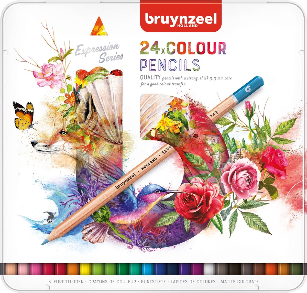 Crayons de couleur Bruynzeel expression boîte de 24