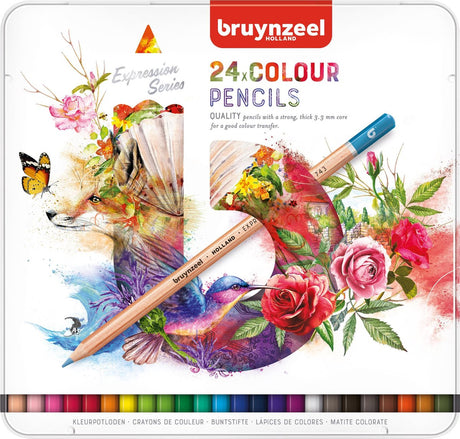 Crayons de couleur Bruynzeel expression boîte de 24