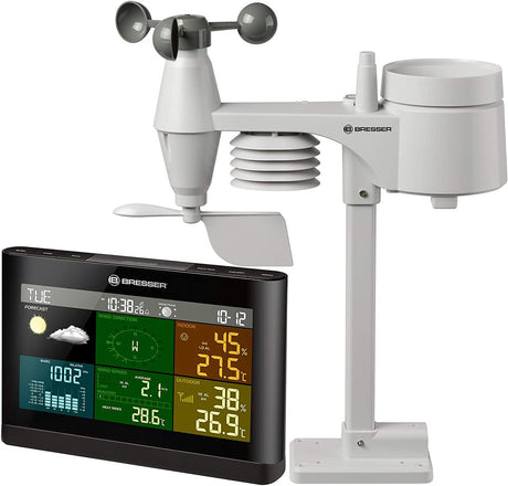 Station météo Bresser - avec capteur extérieur multifonction 5 en 1 - pluviomètre et anémomètre - noir