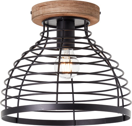 Brilliant avia - plafonnier - e27 max 1x40w - couleur bois noir