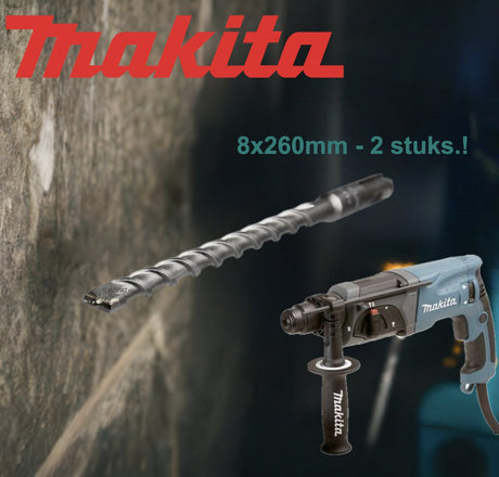 Makita - foret à béton b2s 8x260mm sds-plus - 2 pièces
