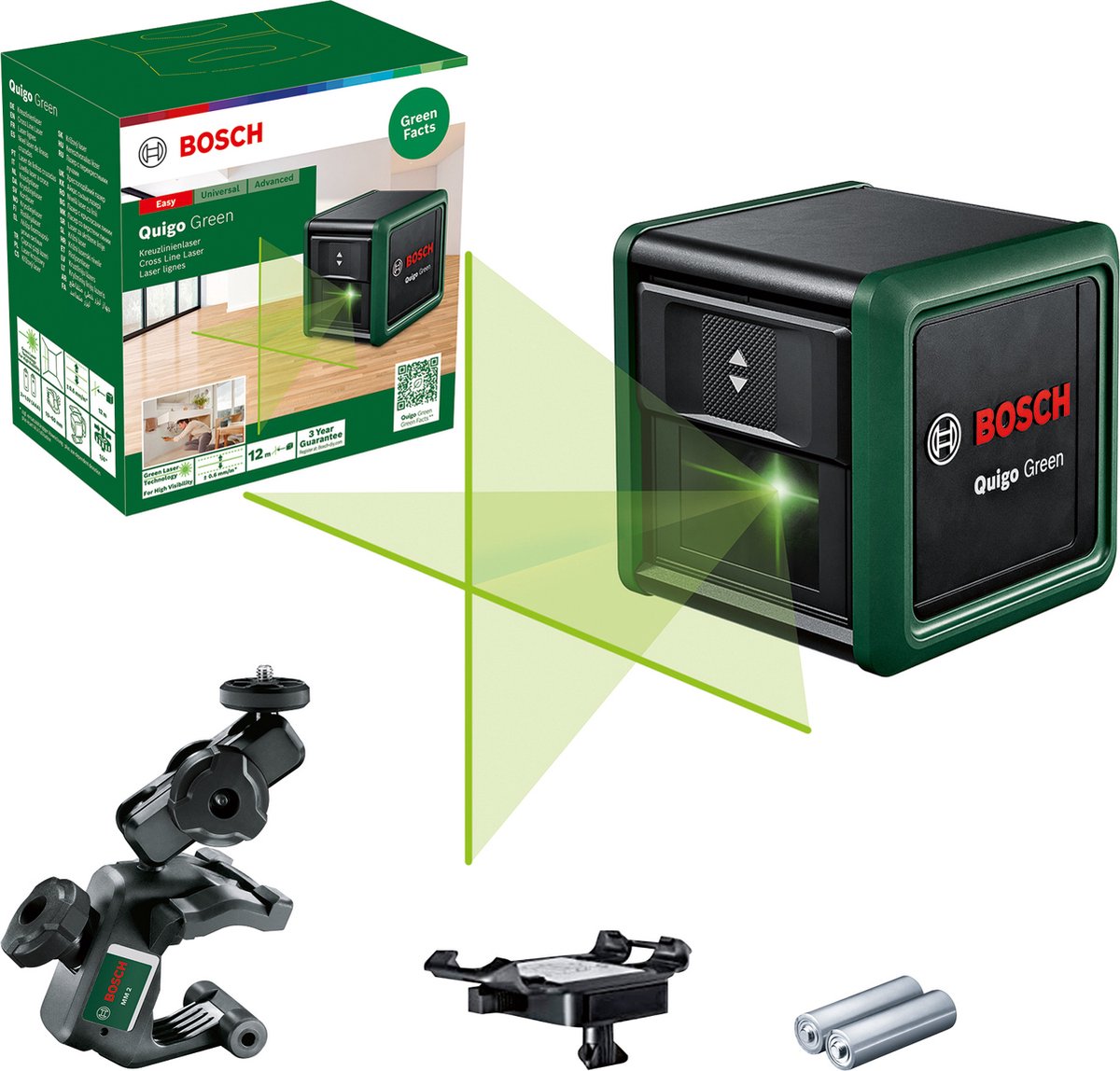 Bosch vert quigo vert | laser à lignes croisées | 12m - 0603663c02