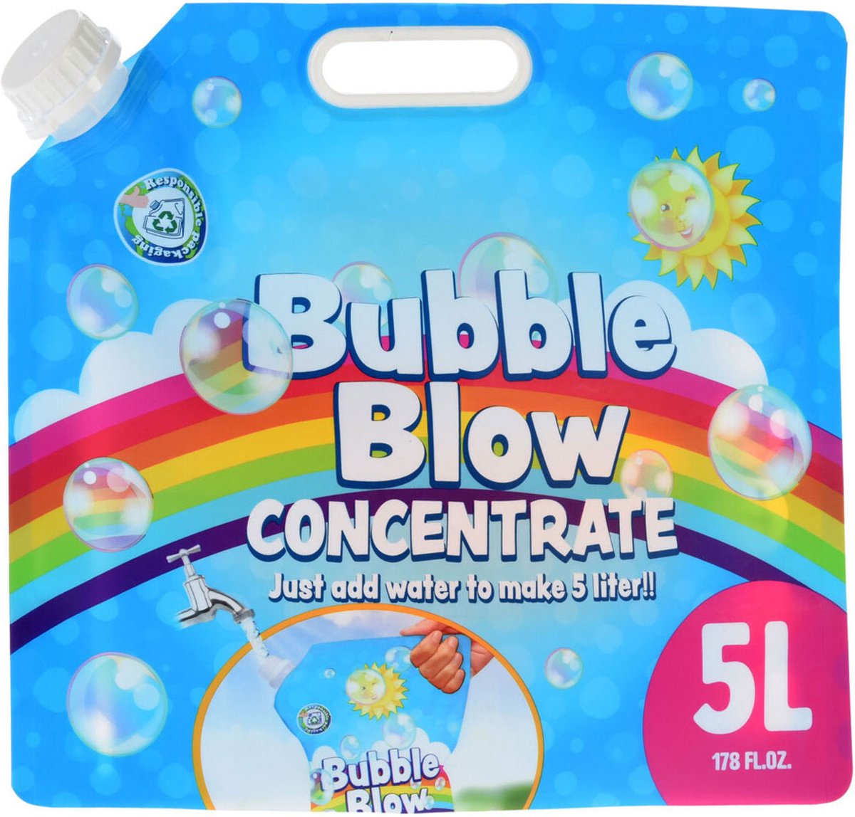 Koopman Bubble Blower Sac de recharge concentré 5 litres de liquide pour souffler des bulles.