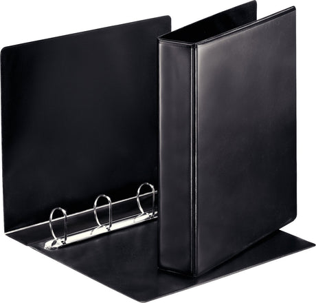 Classeur à anneaux A4 Esselte essentials panorama - avec 2 pochettes - largeur de dos de 62 mm - capacité de 380 feuilles - noir
