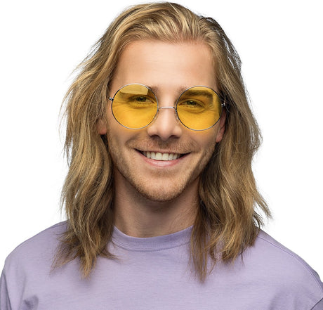 Boland lunettes de fête hippie xl jaune