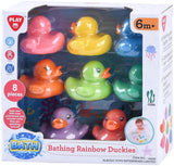 Canards en caoutchouc arc-en-ciel Playgo - 8 pcs.