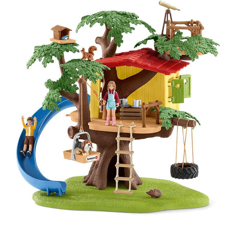 Schleich Farm World - Cabane aventureuse dans les arbres - Ensemble de figurines - Jouets pour enfants pour garçons et filles - 3 à 8 ans - 28 pièces