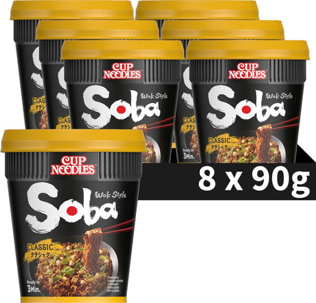 Nouilles Nissin Soba Cup - Nouilles classiques de style wok - Nouilles instantanées - 8 pièces