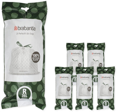 Sacs poubelle Brabantia perfectfit - 36 l - code r - 6 rouleaux x 20 pièces