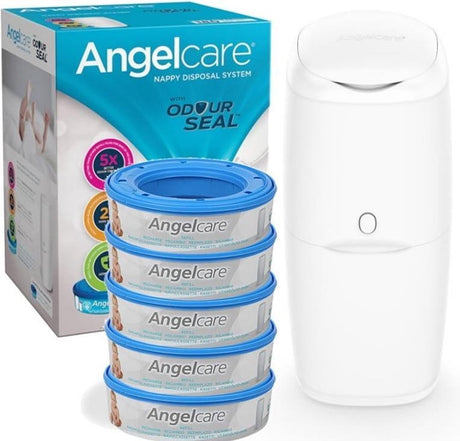 Seau à couches Angelcare Classic Starter Pack - avec 5 cassettes de recharge