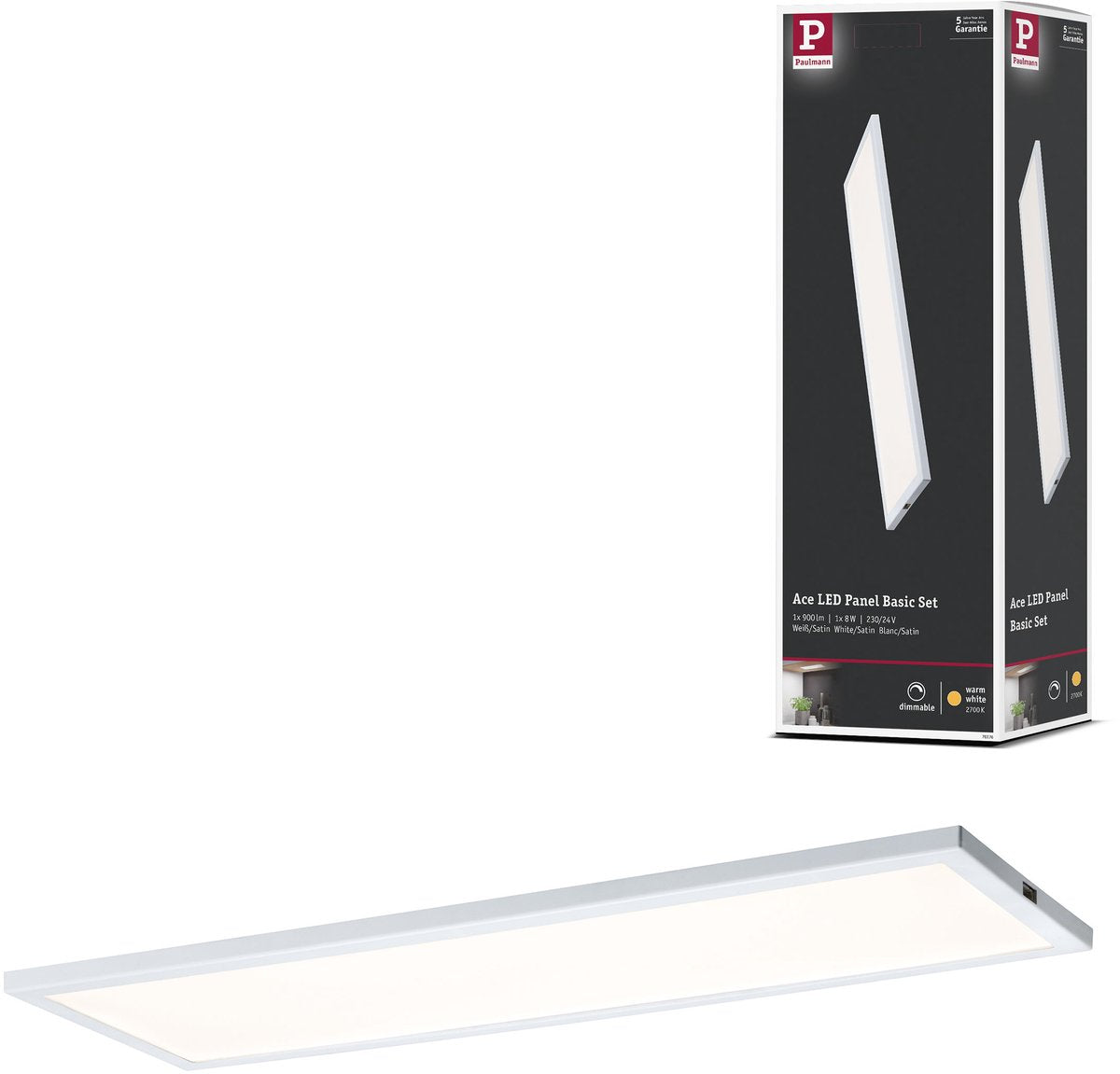 Paulmann LED éclairage sous meuble ace angulaire 300x100 mm 520lm 2700k blanc, satiné dimmable