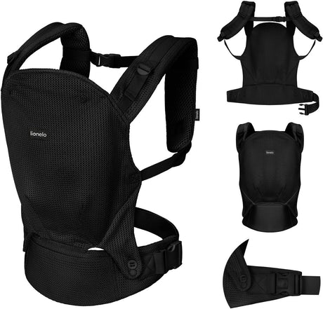 Porte-bébé Lionelo Margaret Air - ergonomique - de 4 mois à 20 kg - 3 positions de portage - confort mains libres - matière respirante - certifié IHDI adapté aux hanches - capuche - double sécurité - bretelles réglables - porte-enfant
