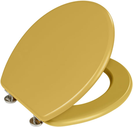 Abattant de toilette Wenko prima - mdf jaune moutarde mat - bois fsc - charnières en acier inoxydable - abattant de toilette - abattant de toilette - jaune