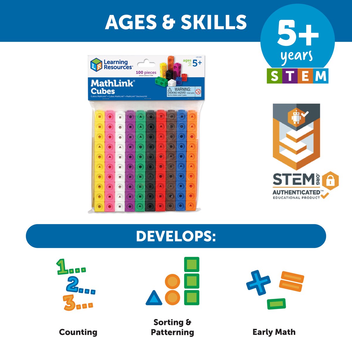 Ressources pédagogiques cubes mathlink®, ensemble de 100