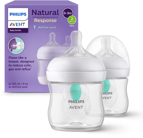 Biberon Philips avent natural réponse – anti-colique – 2 pièces – 125 ml – débit 2 – scy670 02