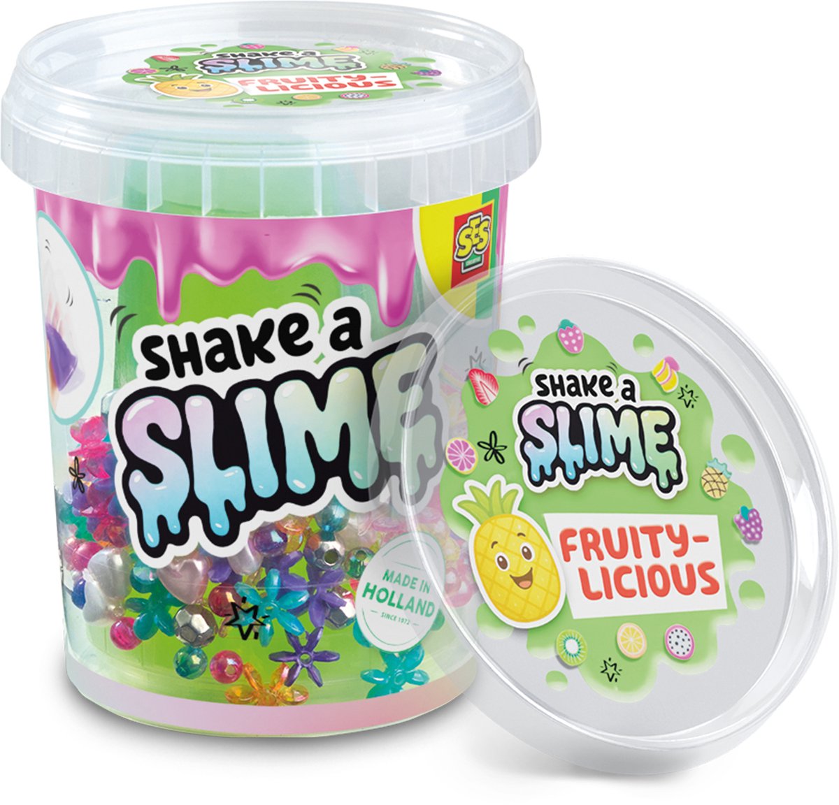 Ses creative shake a slime - fruitylicious - slime - sans gluten - facile à laver - pour les enfants à partir de 5 ans - 200g
