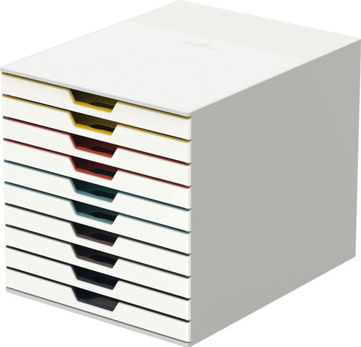Commode durable varicolor® mix 10 - blanc multicolore - 10 tiroirs - a4