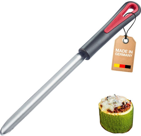 Westmark creux de courgettes galant - idéal pour évider les courgettes et autres légumes pour de délicieuses garnitures, poignée douce au toucher confortable - noir rouge argent