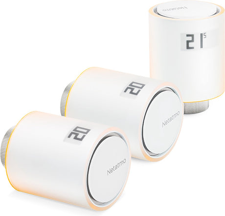 Bouton de radiateur intelligent Netatmo - bouton de thermostat intelligent - extension 3 pièces - adapté à Google Home, Alexa Apple Home Kit