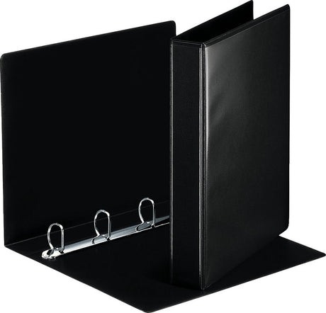 Reliure à anneaux durable à 4 anneaux Esselte essentials panorama avec 2 pochettes - largeur de dos de 51 mm - noir