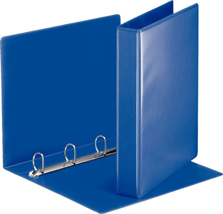 Classeur à anneaux panoramique Esselte essentials a4 - 4 anneaux - classeur à anneaux avec 2 pochettes - largeur de dos de 51 mm - bleu