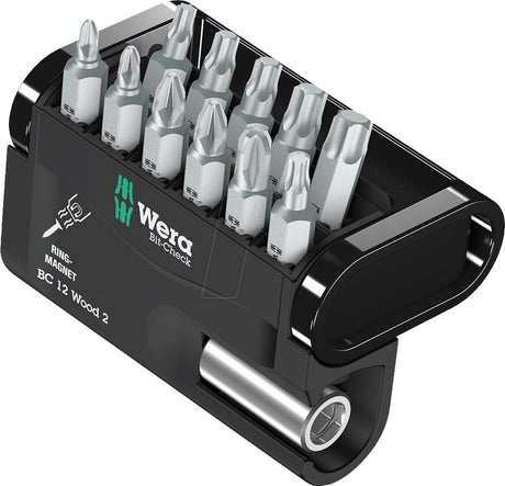 Wera 5057422001 Jeu de 12 embouts Check 12 Wood 2 embouts
