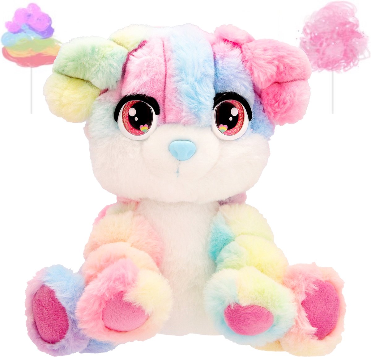 Spectron cotton cuties chiot - peluche parfumée barbe à papa, 30cm