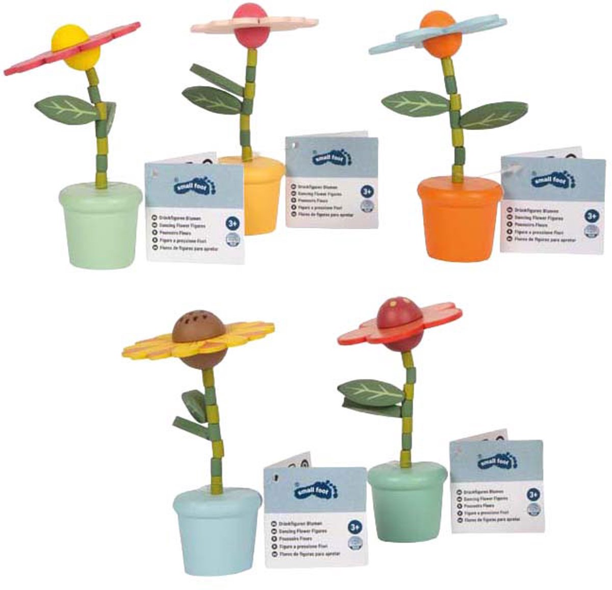 Small foot - figurines de fleurs dansantes en bois - 10 pcs.