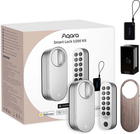 Kit Aqara smart lock u200 - argent - serrure de porte intelligente - code PIN d'empreinte digitale - clé d'accueil Apple - question Bluetooth