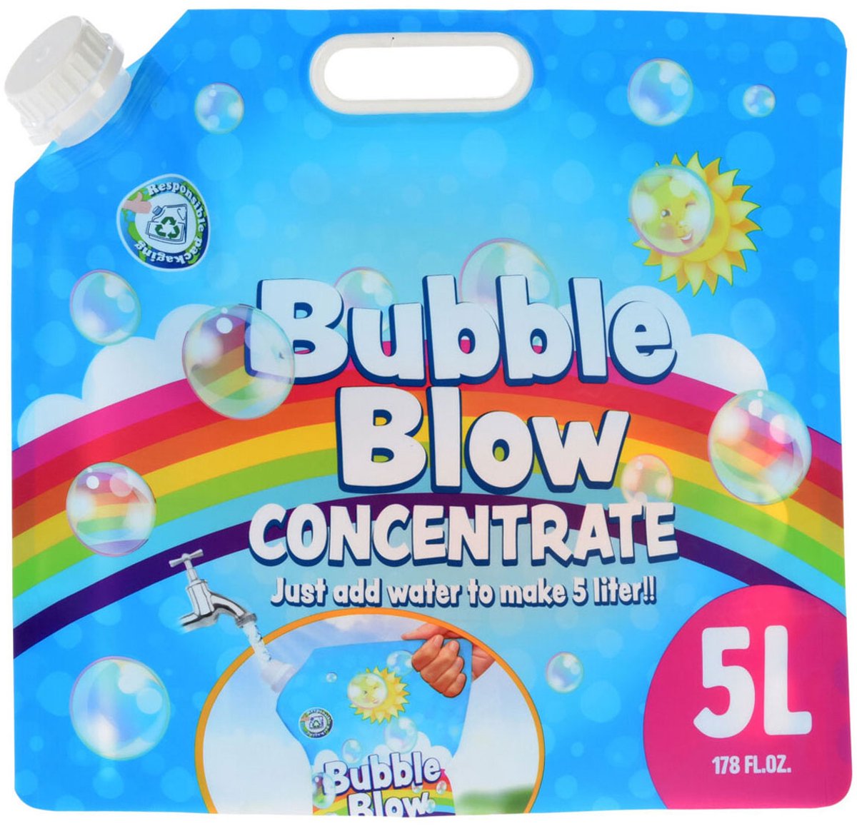 Koopman Bubble Blower Sac de recharge concentré 5 litres de liquide pour souffler des bulles.