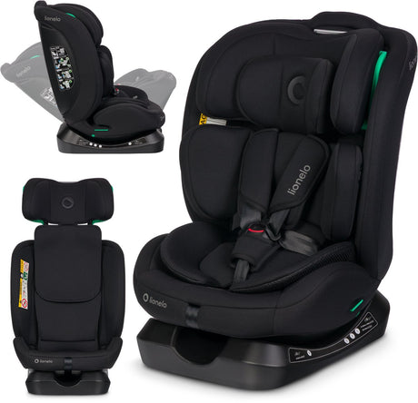 Siège auto Lionelo aart i-size 4en1 – 40-150 cm (0-12 ans) – rwf fwf – vers l'arrière jusqu'à 105 cm – installation avec ceinture de sécurité – appui-tête en mousse à mémoire de forme – 13 positions – inclinable – housse lavable – certifié r129