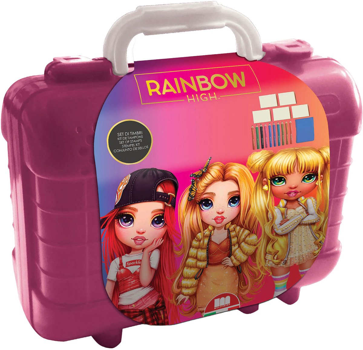 Tamponnet de voyage et de couleur multiprint Rainbow High Travel